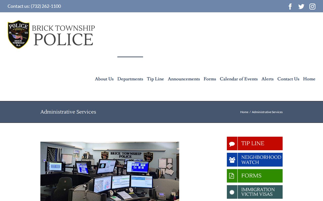 Brick Township Police Records Bureau official page