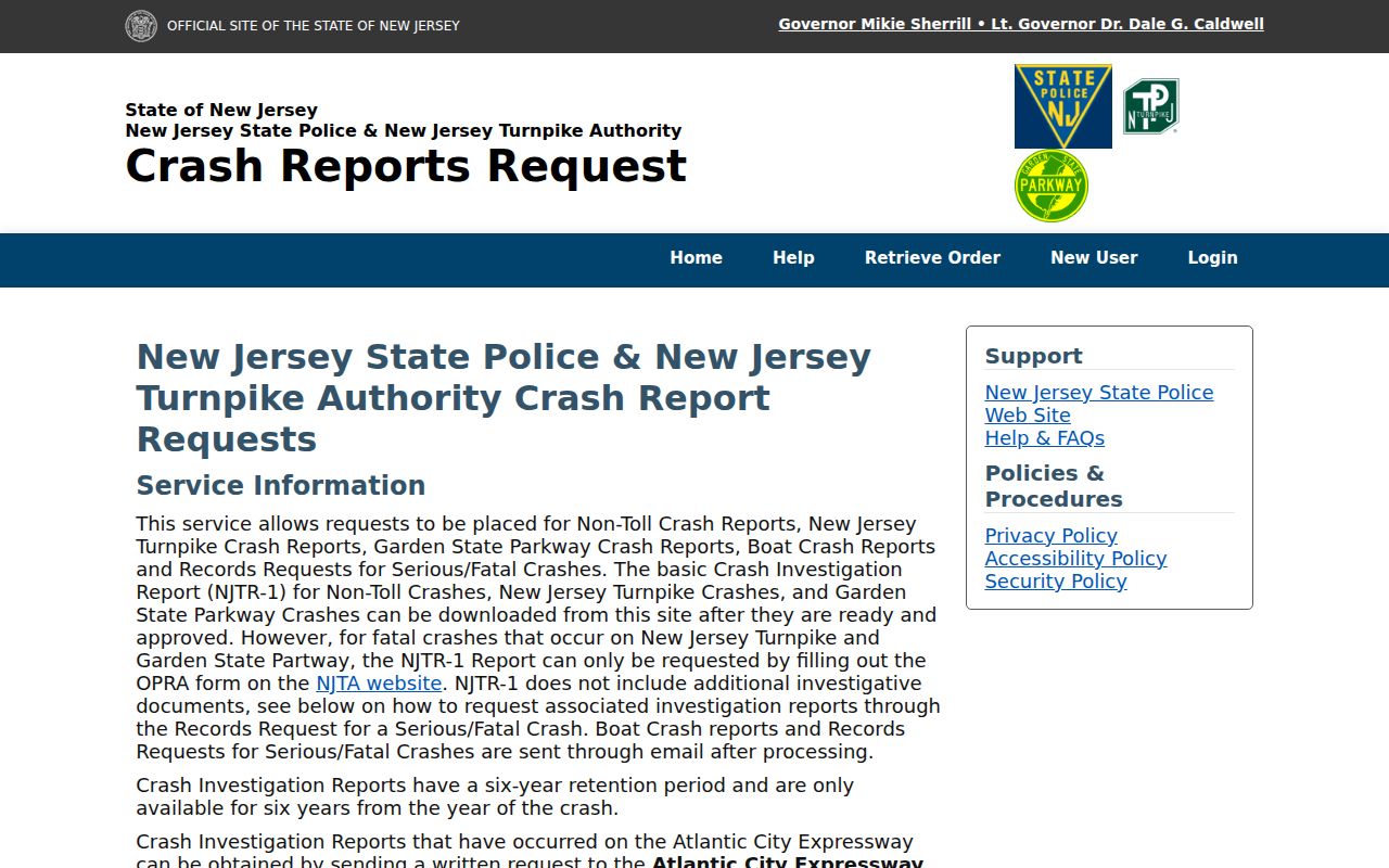 Ocean County arrest report NJSP crash records portal