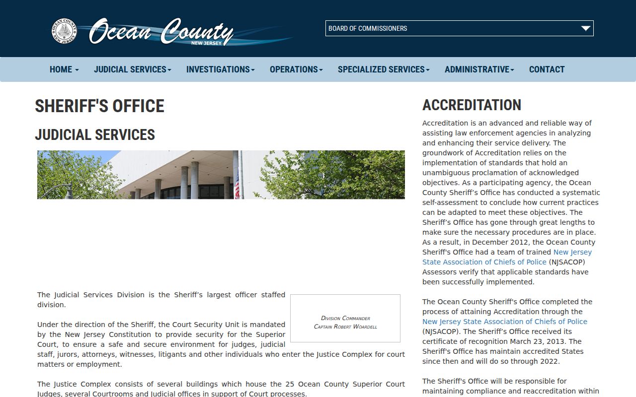 Ocean County criminal records at the Justice Complex